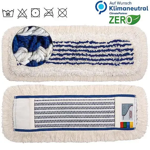 Baumwollmopp Excellent 40 cm 4-Fach Garnmischung, weiß/ blau, Alle mit 4-Farbcodierung