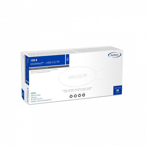 MaiMed– nitril LG PF, EXTRALANGER HANDSCHUHSCHAFT (100 St. pro Box)