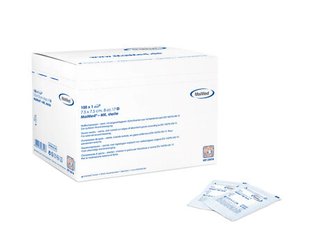 MaiMed® – MK steril, Mullkompressen, 8-fach, 10 x 10 cm, 25 x 2 Stück