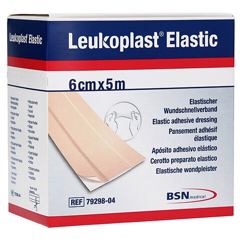 Leukoplast Elastic Rollenpflaster Meterware 5 m x 6cm, 1 Box