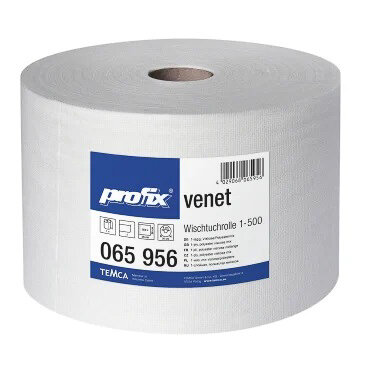 PROFIX VENET Wischtuchrolle 28,0 x 36 cm, 500 Blatt, Spunlace, weiss, gelocht (1 Rolle)