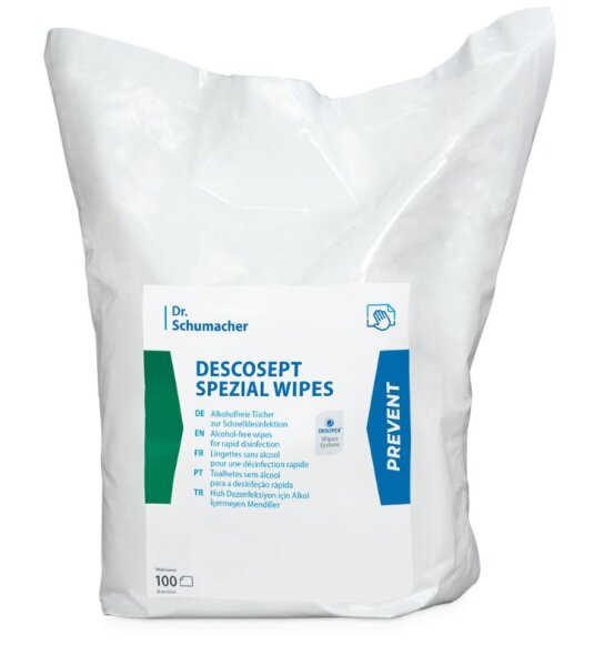 Descosept Spezial Wipes, AlkohofreieTücher zur Schnelldesinfektion (Nachfüllpackung a 100Tücher)
