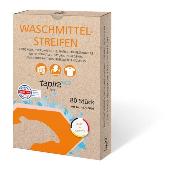 TAPIRA Plus eco Waschmittelstreifen (Pack a 80 Streifen)