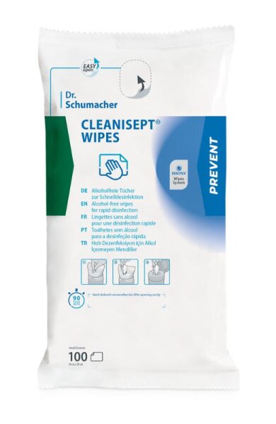 CLEANISEPT WIPES Fläche - Gebrauchsfertige Desinfektionstücher Nachfüllpackung 100 Tücher