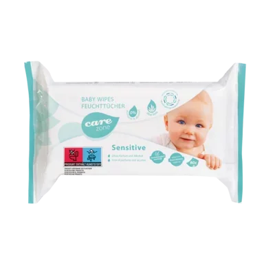CAREZONE BABYWIPES SENSITIVE, Feuchtpflegetücher, Hände & Hautpflege 80 Tücher