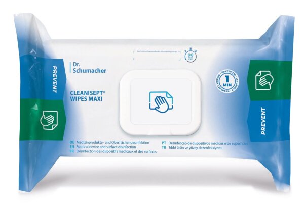 CLEANISEPT® WIPES MAXI, AlkoholfreieTücher zur Schnelldesinfektion (Flowpack a 100Tücher)