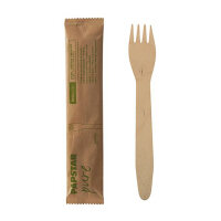 Papstar Holzgabeln "pure" 15,5 cm natur einzeln...