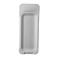 Pappteller eckig mit Anfasser "pure", 8 x 21 cm...
