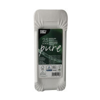 Pappteller eckig mit Anfasser "pure", 8 x 21 cm...