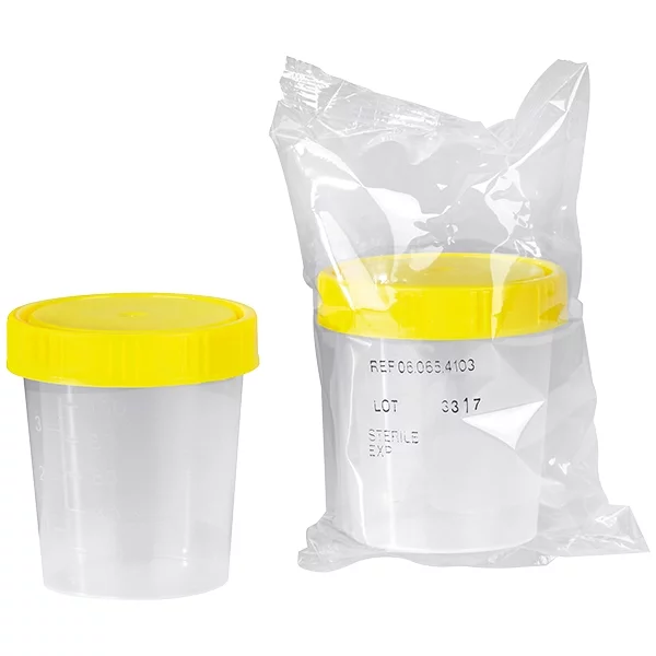 Urinbecher mit Schraubdeckel steril, graduiert bis 100ml, 125ml 1 Stück