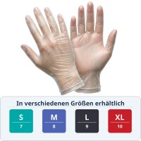Hynex Vinylhandschuh 4,5g transparent puderfrei (Box a...