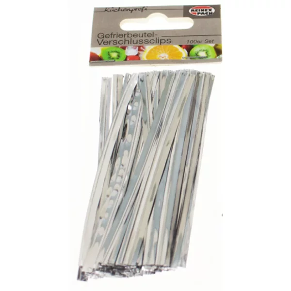 Reinex Verschlussclips für Gefrierbeutel Pack aus Aluminium | 100 Stück