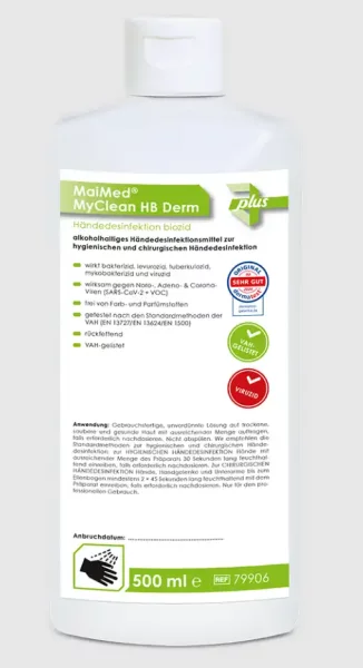 MaiMed Händedesinfektionsmittel MyClean HB Derm in verschiedenen Flaschengrößen