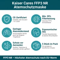 Kaiser Cares FFP3 Schutzmaske Atemschutzmaske weiß 5 Stück