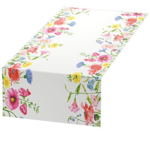 Bio Dunicel® Tête-à-Tête-Tischläufer 0,4 x 24 m Flowy Meadow | 1 Rolle à 24 m