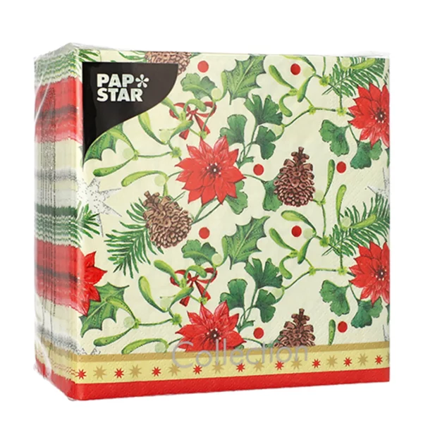 Servietten Winterly 33 x 33 cm 3-lagig 1/4 Falz | 6 Pack à 100 Servietten