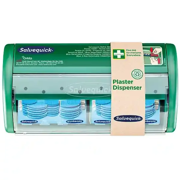 Salvequick Pflasterspender Blue Detectable | 1 Pack à 70 Stück
