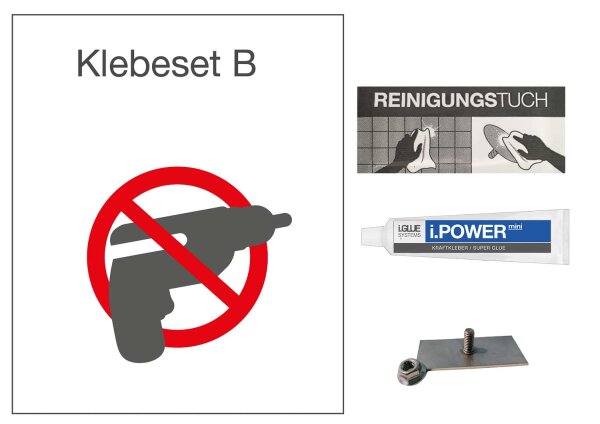 Klebeset Universal B - ECKIG für Wandspender (ohne Bohren)