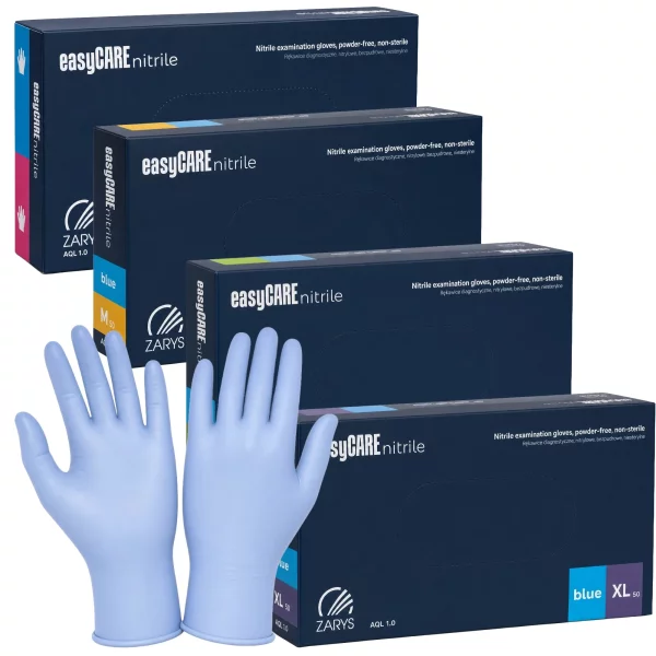 easyCare blaue Nitrilhandschuhe puderfrei unsteril 100 Stück