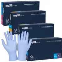 easyCare blaue Nitrilhandschuhe puderfrei unsteril 100...