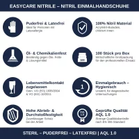 easyCare blaue Nitrilhandschuhe puderfrei unsteril 100...
