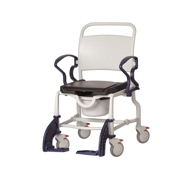 Dusch-Toilettenstuhl New York grau/ feuerrot