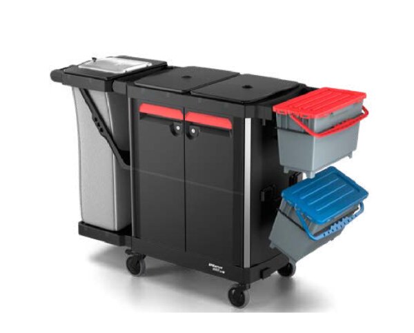 VariX zero XL Sprintus Reinigungswagen mit geschlossener Versorgungseinheit und Zubehör