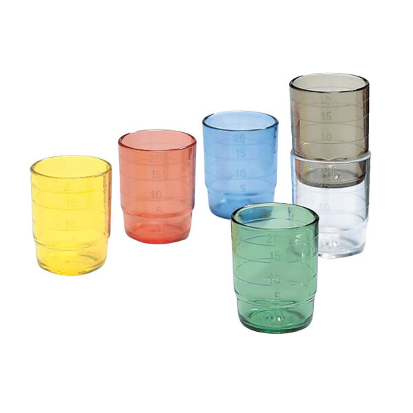 melipul MEHRWEG-Medikamentenbecher, stapelbar, 25ml, Pack 60 Stück