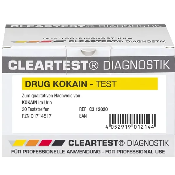 Cleartest Kokain Urintest 20 Teststreifen für professionelle Diagnostik