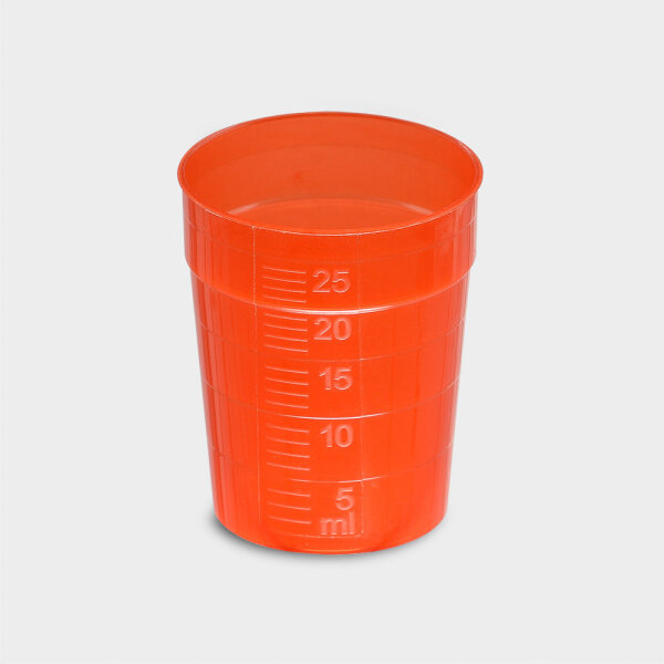 melipul EINWEG-Medikamentenbecher 25ml Pack 150 Stück rot