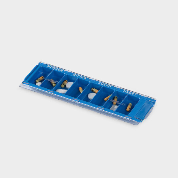 melipul MEHRWEG-Dispenser 8 Fächer blau weiß bedruckt (1 Stück)