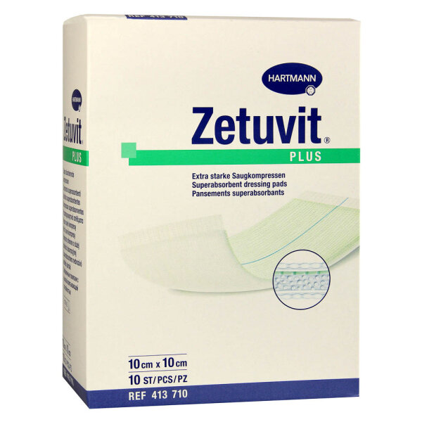 Zetuvit Plus st 10x10 cm, 10 Stk.; UK:6 Pack