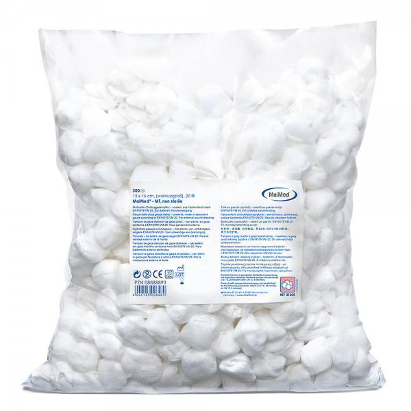 Mulltupfer Maimed MT unsteril, Pflaumengroß 20 cm x 20 cm (500 Stück)