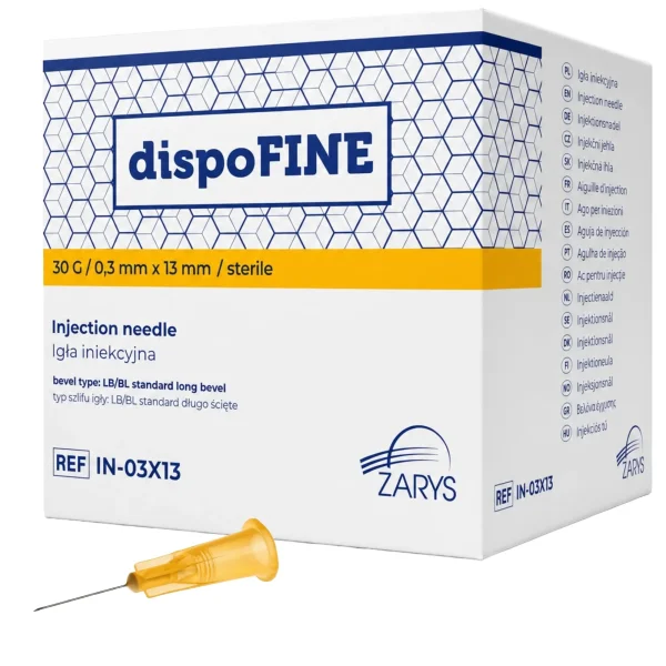 dispoFINE Injektionsnadel steril 30G 0,3x13mm gelb, 100 Stück
