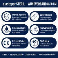 Steriler selbstklebender Wundverband 8x10cm mit Saugkissen 30 St.
