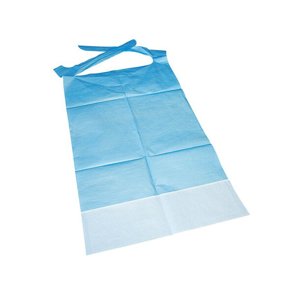 medi-inn Einmal- Esslätzchen Schutzlätzchen blau mit Krümeltasche vorne (Pack a 50 Stück)