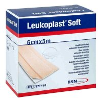 Leukoplast Soft Rollenpflaster Meterware 5 m x 6cm, 1 Rolle