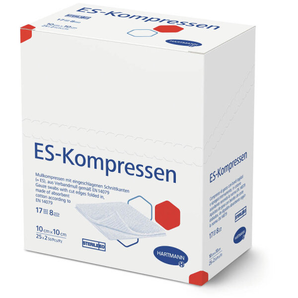 ES-Kompressen, steril, 8fach 10x10cm, 25x2 Stück  UK: 30 Pack