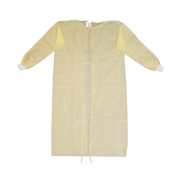 PE-teilbeschichteter Schutzkittel zum Binden 140 x 160 cm, XL gelb (10 St.) (Abverkauf)