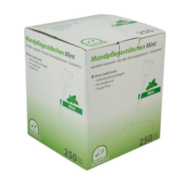 MEDI-INN Mundpflegestäbchen  MINT PINK (Box a 250 Stück)
