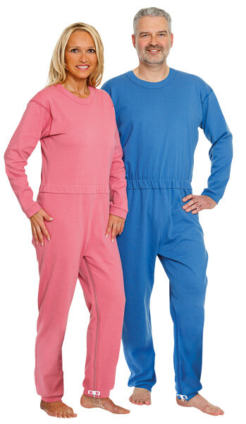 Suprima Pflegeoverall, lang, Rücken- und Beinreißverschluss, unisex, beere, Größe L