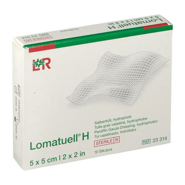 Lomatuell H Salbentüll hydrophob steril  5 x 5cm | 10 Stück
