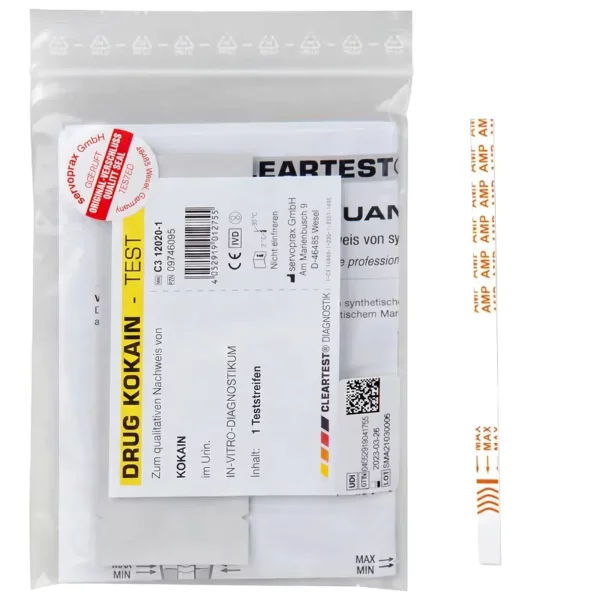 Cleartest Kokain Urintest 1 Teststreifen für professionelle Diagnostik