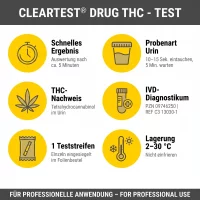 CLEARTEST Drug THC Teststreifen für Urinprobe 1 Stück