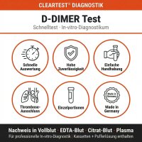 CLEARTEST D-Dimer Test Fibrinolyse 5 Stück Set