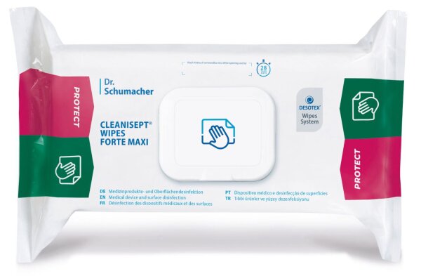 CLEANISEPT WIPES FORTE MAXI Fläche - Gebrauchsfertige alkoholfreie Desinfektionstücher 100 Tücher