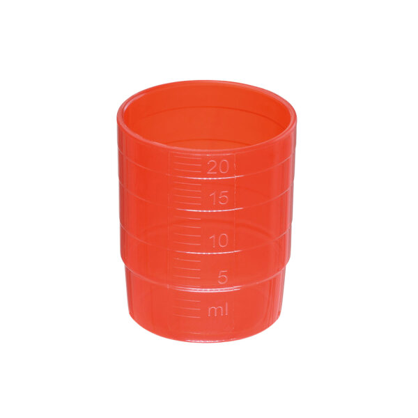 melipul MEHRWEG-Medikamentenbecher stapelbar PP 25ml Pack 60 Stück rot